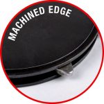 Close-up of machined edge